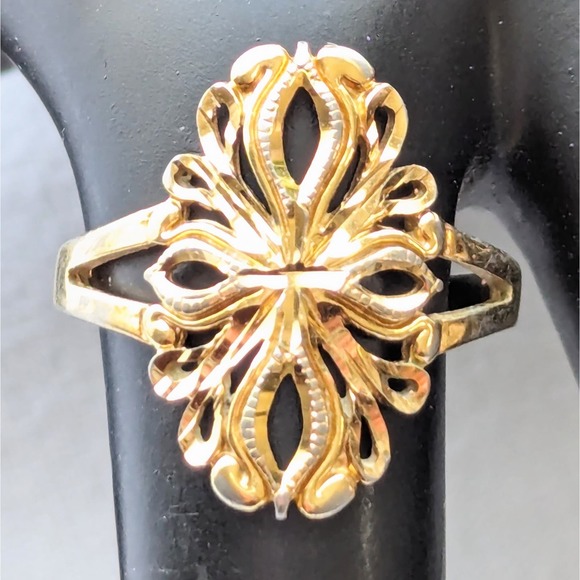 Vintage Cross Ring Signed Size 8.75 - Picture 2 of 7